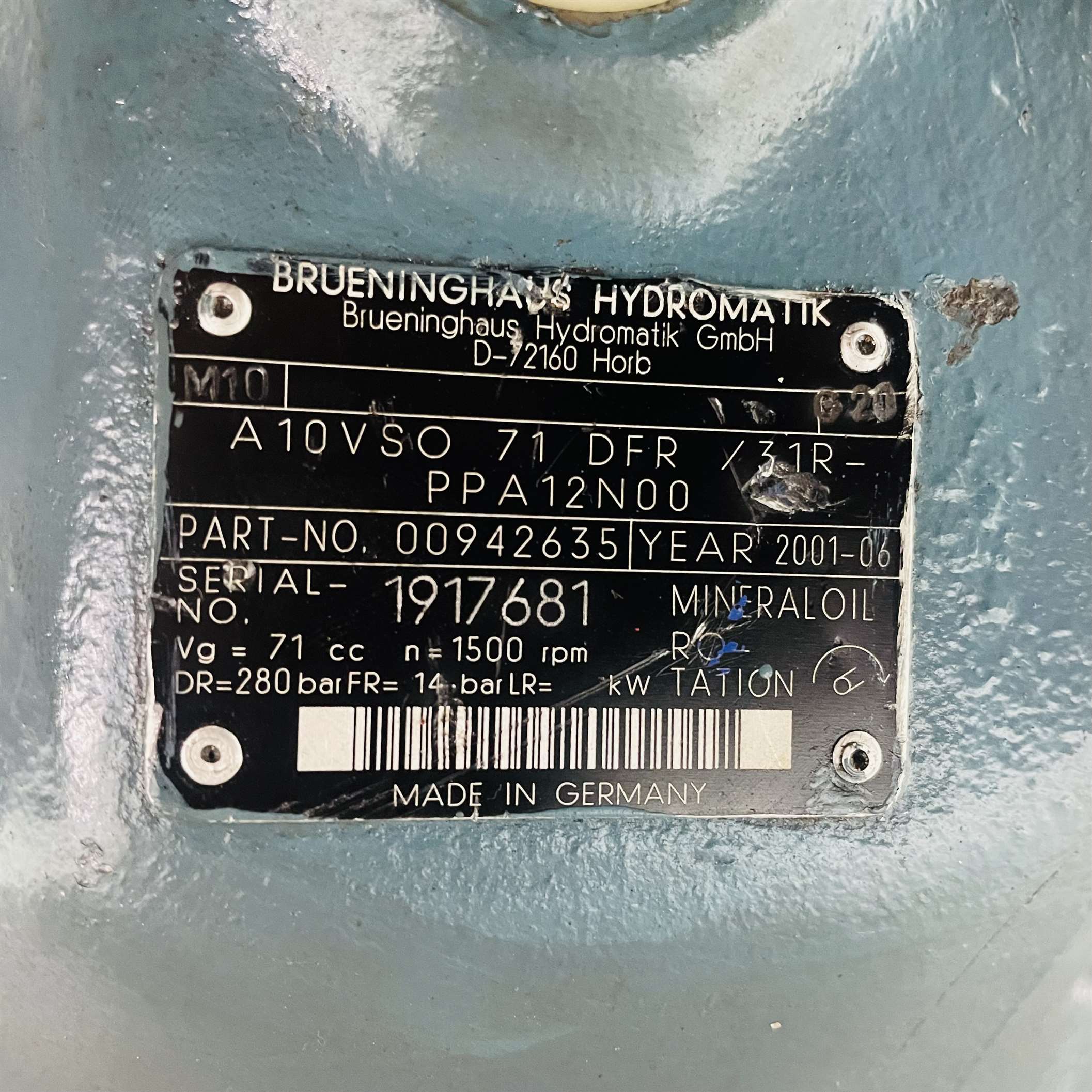 Rexroth A10VSO71 DFR/31R-PPA12N00 Hydraulic Variable Piston Pump - Image 2